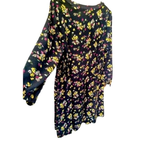 TORRID Multi- Color Floral Print Challis Smocked Waist Dress. - Picture 7 of 16